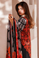 CP4-60 | 3Pc Unstitched Suit Printed Lawn Black Edition Vol-07 C-Prints By Charizma