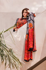 CP4-60 | 3Pc Unstitched Suit Printed Lawn Black Edition Vol-07 C-Prints By Charizma