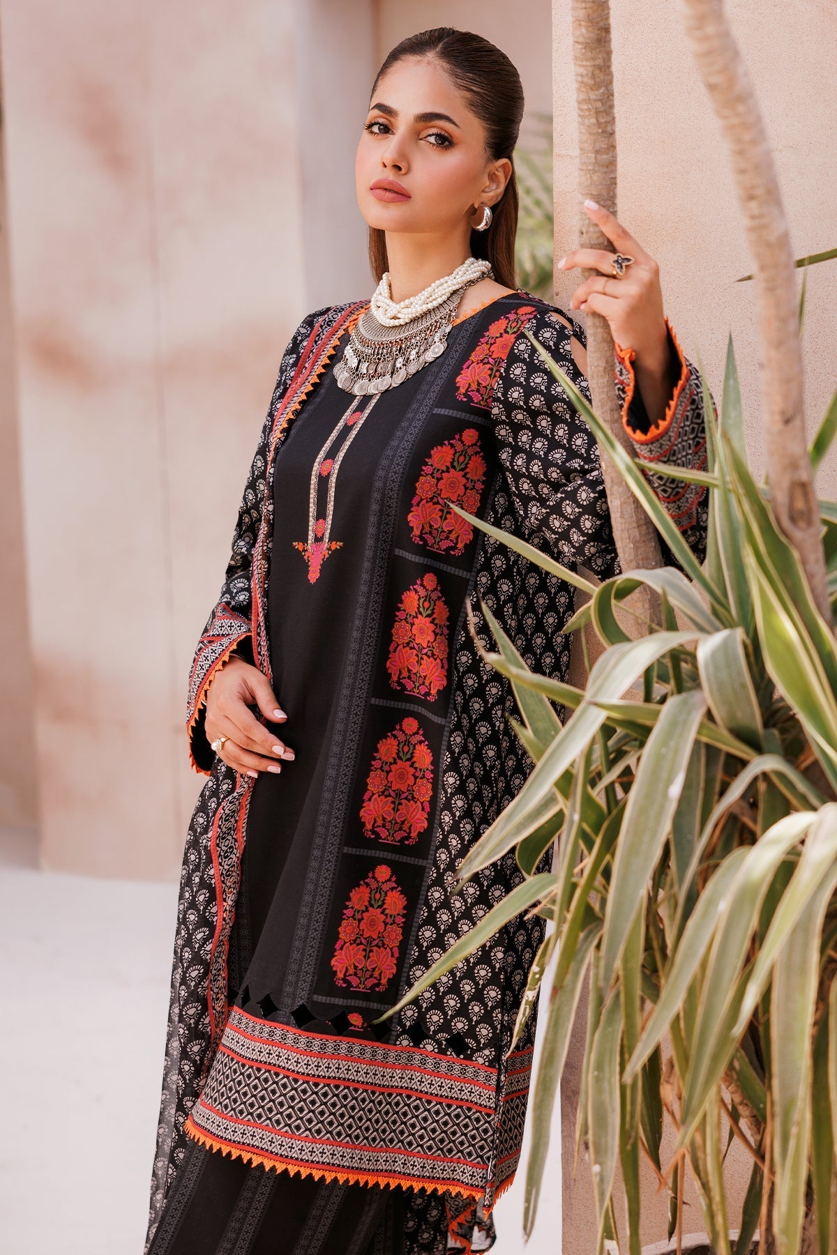 CP4-61 | 3Pc Unstitched Suit Printed Lawn Black Edition Vol-07 C-Prints By Charizma