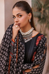 CP4-61 | 3Pc Unstitched Suit Printed Lawn Black Edition Vol-07 C-Prints By Charizma