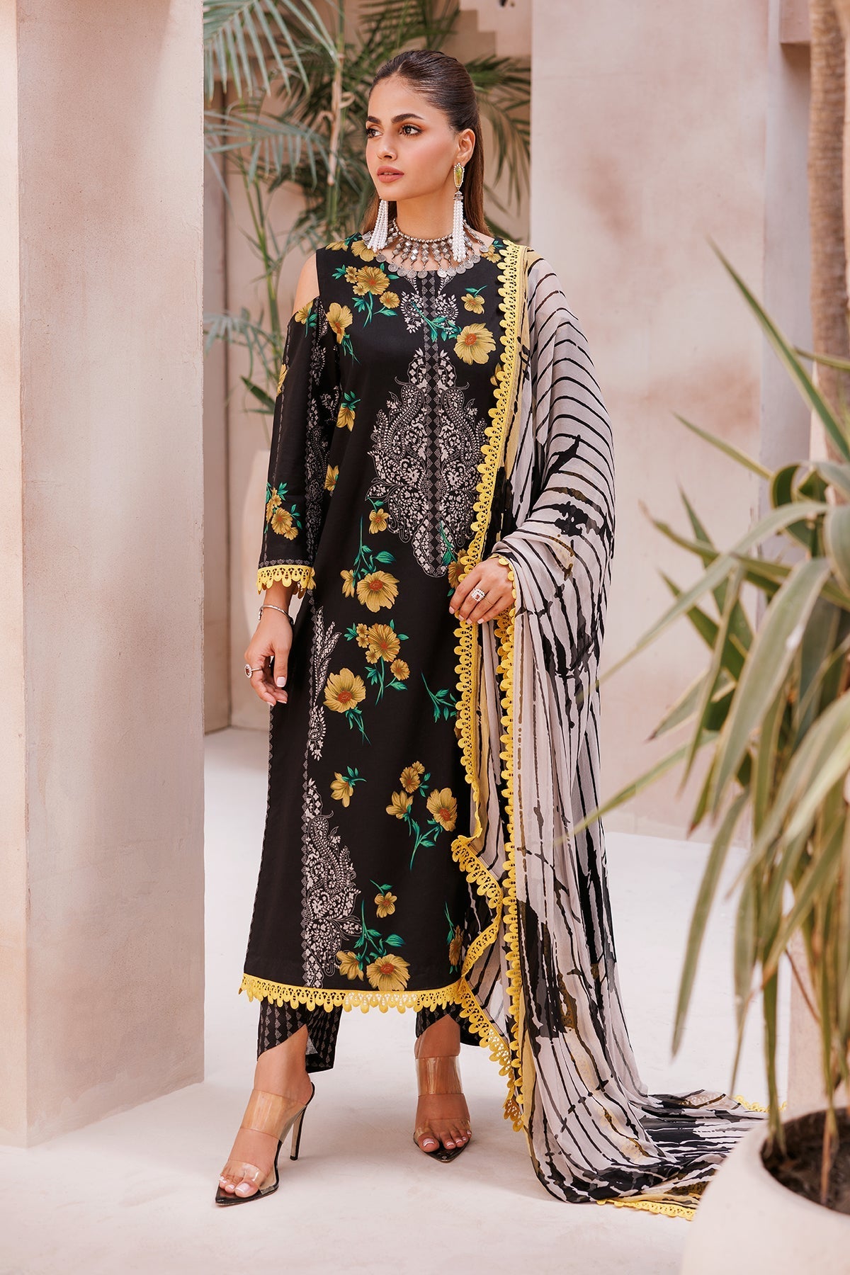 CP4-62 | 3Pc Unstitched Suit Printed Lawn Black Edition Vol-07 C-Prints By Charizma