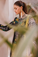 CP4-62 | 3Pc Unstitched Suit Printed Lawn Black Edition Vol-07 C-Prints By Charizma