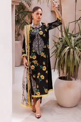 CP4-62 | 3Pc Unstitched Suit Printed Lawn Black Edition Vol-07 C-Prints By Charizma