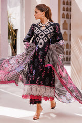 CP4-64 | 3Pc Unstitched Suit Printed Lawn Black Edition Vol-07 C-Prints By Charizma