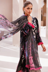 CP4-64 | 3Pc Unstitched Suit Printed Lawn Black Edition Vol-07 C-Prints By Charizma