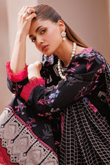 CP4-64 | 3Pc Unstitched Suit Printed Lawn Black Edition Vol-07 C-Prints By Charizma