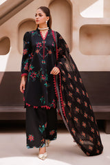 CP4-65 | 3Pc Unstitched Suit Printed Lawn Black Edition Vol-07 C-Prints By Charizma