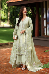 3-PC Unstitched Embroidered Lawn Kimora By Raeesa Premium | HL-32