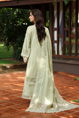 3-PC Unstitched Embroidered Lawn Kimora By Raeesa Premium | HL-32