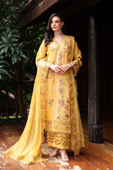 3-PC Unstitched Embroidered Lawn Kimora By Raeesa Premium | HL-31