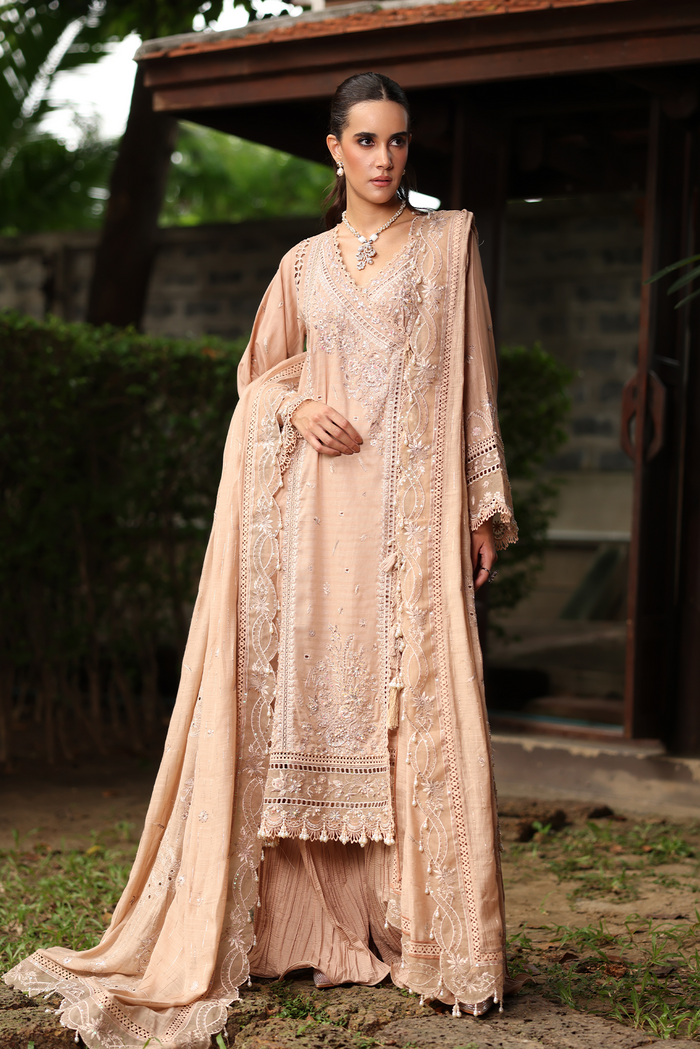 3-PC Unstitched Embroidered Lawn Kimora By Raeesa Premium | HL-36