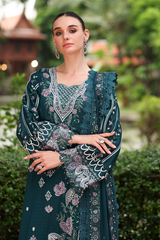3-PC Unstitched Embroidered Lawn Kimora By Raeesa Premium | HL-39