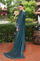 3-PC Unstitched Embroidered Lawn Kimora By Raeesa Premium | HL-39