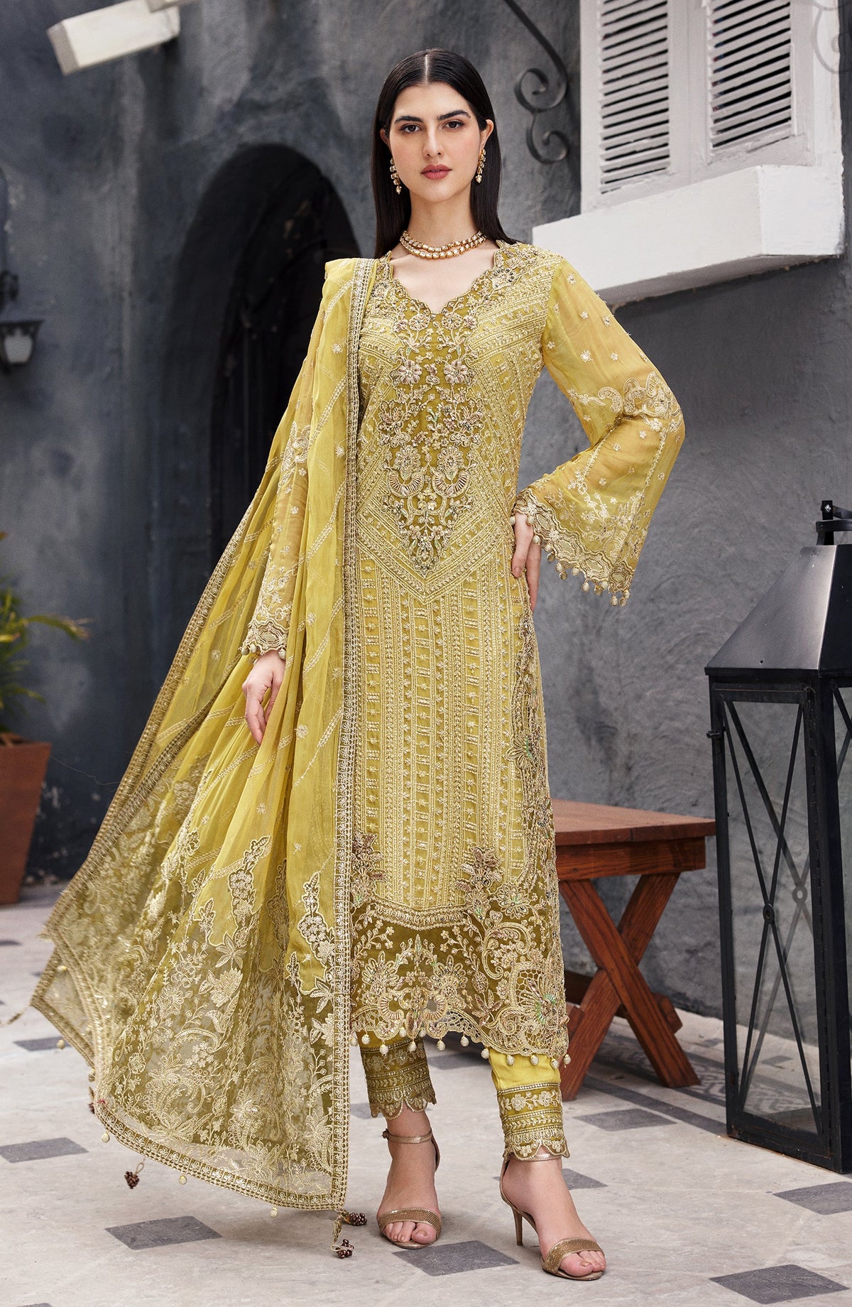 AROOHI | 3Pc Unstitched Suit Festive Embroidered Nawabzadi By Emaan Adeel