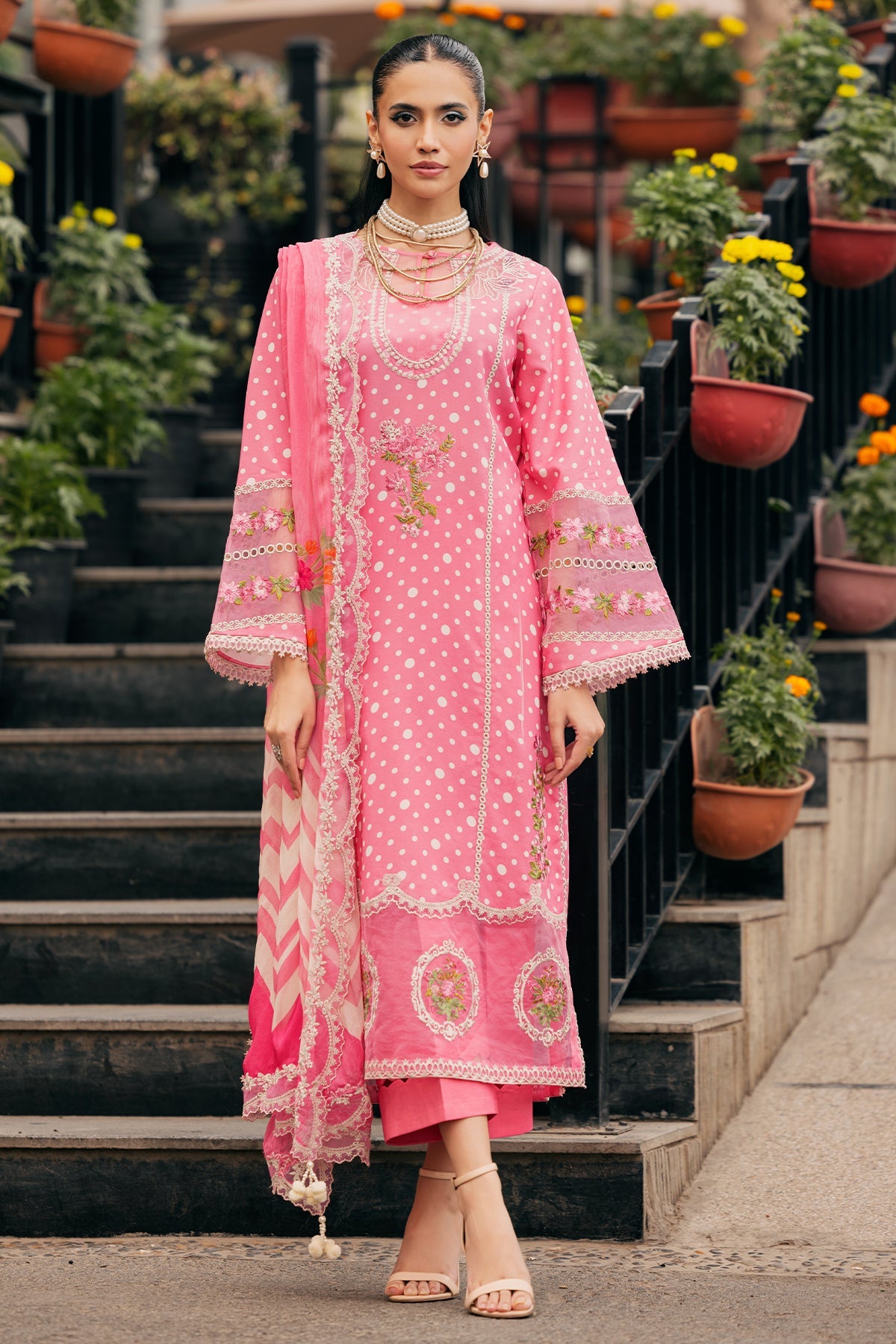 CSM5-03 | 3PC Unstitched Suit Embroidered Voile Swiss Miss By Charizma