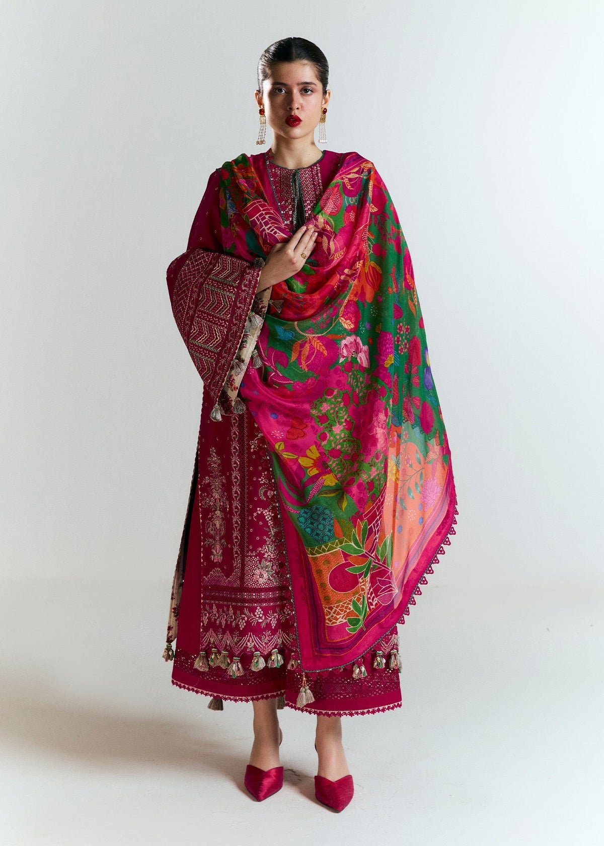 3-PC Unstitched Embroidered Lawn Nirmal By Hussain Rehar | Saaha