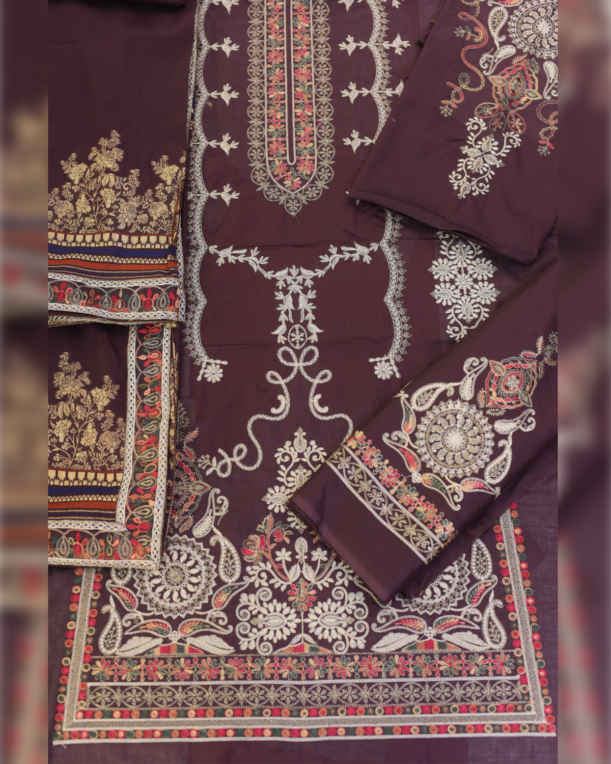 3-PC Unstitched Briza Lawn Aari work | 01