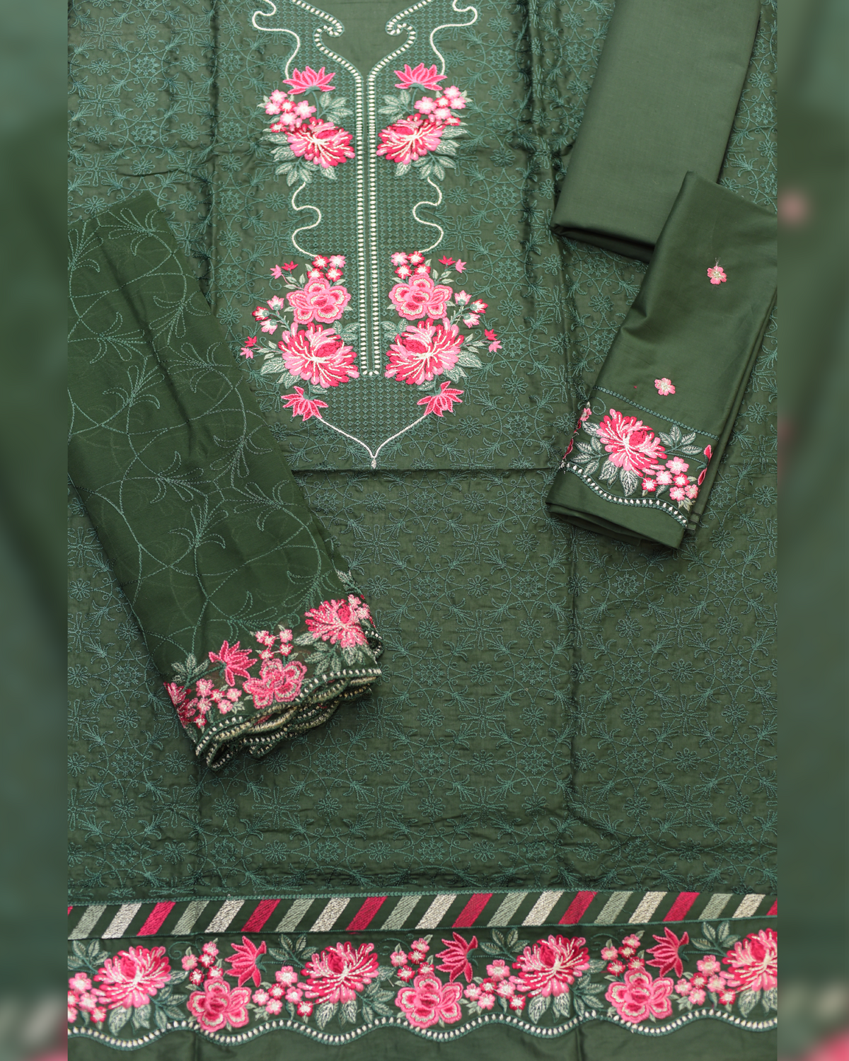 3-PC Unstitched Lawn Embroidered Suit | EL-6