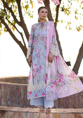 ECK-04A OCEAN BLOSSOMS | 3PC Unstitched Lawn Print Chikankari By Elaf Premium