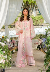 3-PC Unstitched Embordered Luxury Lawn By Elaf | ELH-1B SOPHIA