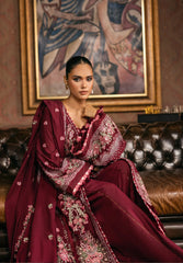 3-PC Unstitched Embroidered Karandi Luxury Winter Collection By Elaf Premium | EWK-4B CRIMSONELLE