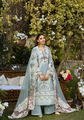 Unstitched 3-PC Embroidered Luxury Lawn By Elaf | ELM-3B SAMAA