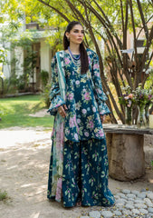 3-PC Unstitched Digital Printed Lawn By Elaf | AZURE FERN