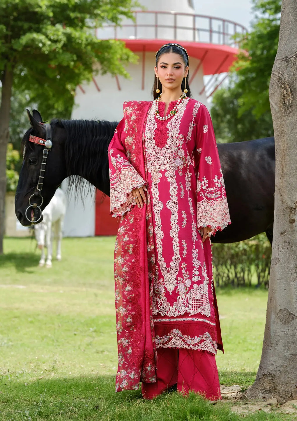 3-PC Unstitched Embordered Luxury Lawn By Elaf | ELH-6B JULIET