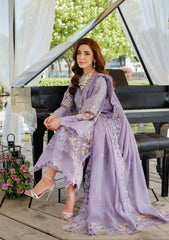 3-PC Unstitched Embordered Luxury Lawn By Elaf | ELH-3A PARIS HUES