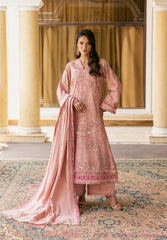 3-PC Unstitched Embroidered Karandi Luxury Winter Collection By Elaf Premium | EWK-3A DUSTYROSE