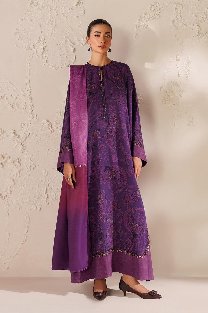 3-PC Unstitched Embroidered Viscose Silk By Baroque | UF-4291