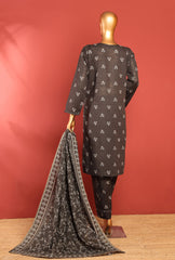 BLACK - KPD-10 - Khaddar Prints Stitched 3 Piece - Ready To Wear