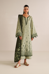 3-PC Unstitched Embroidered Slub Khaddar By Iznik | UE-578