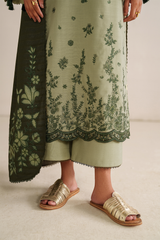 3-PC Unstitched Embroidered Slub Khaddar By Iznik | UE-578