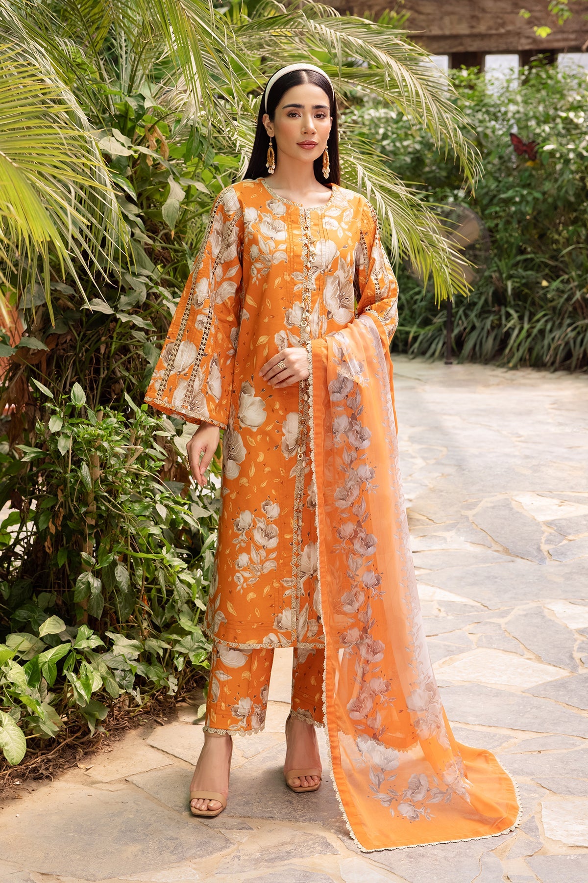 AF-PL-6025-SUNFLOWER | 3PC Unstitched Lawn Digital Print Sheen By Alizeh