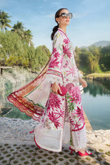 MPT-2510-A | 3Pc Unstitched Suit Printed Lawn Spring Summer 25 M Print By Maria B