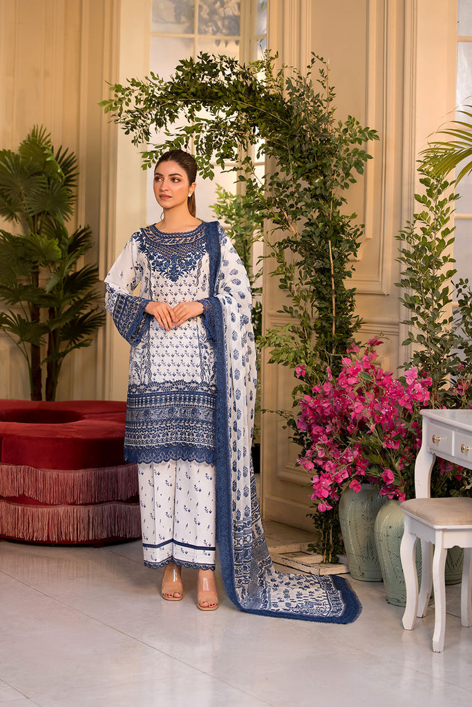 Unstitched 3-PC Embroidered Lawn Vital Collection By Sobia Nazir - VT25-10B