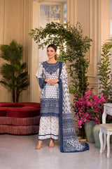Unstitched 3-PC Embroidered Lawn Vital Collection By Sobia Nazir - VT25-10B