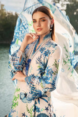 MPT-2510-B | 3Pc Unstitched Suit Printed Lawn Spring Summer 25 M Print By Maria B