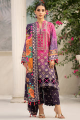 3-Pc Charizma Linen Slub With Printed Wool Shawl CPW3-26