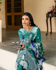 3-PC Unstitched Embroidered Lawn Aashiyana By Roheenaz | RNZ-02A