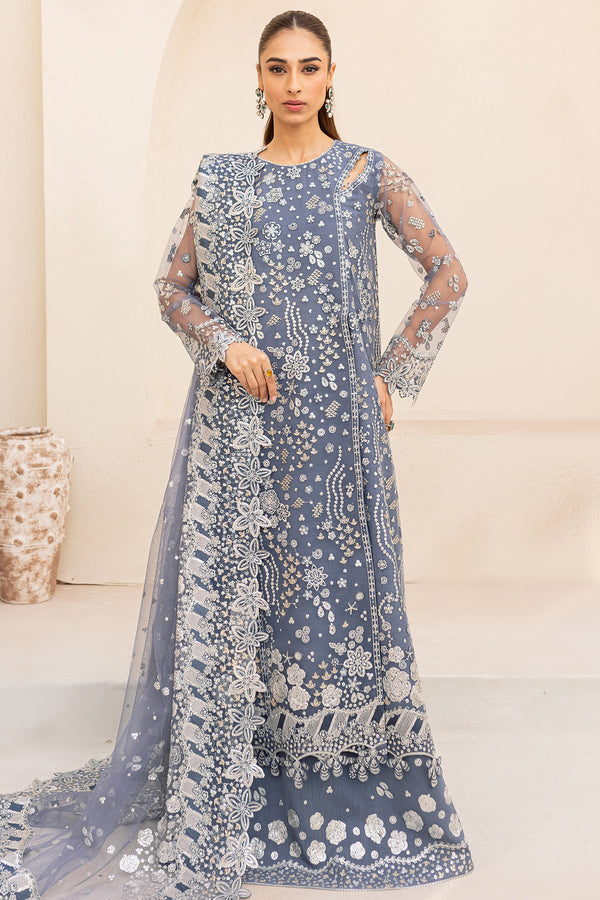 3-PC Unstitched Embroidered LU'ZELLA By Farasha | Dusky Shadow
