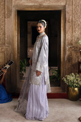 3-PC Unstitched Chffon Embroidered Romansiyyah By Emaan Adeel | AABROO