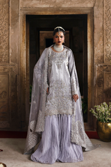 3-PC Unstitched Chffon Embroidered Romansiyyah By Emaan Adeel | AABROO