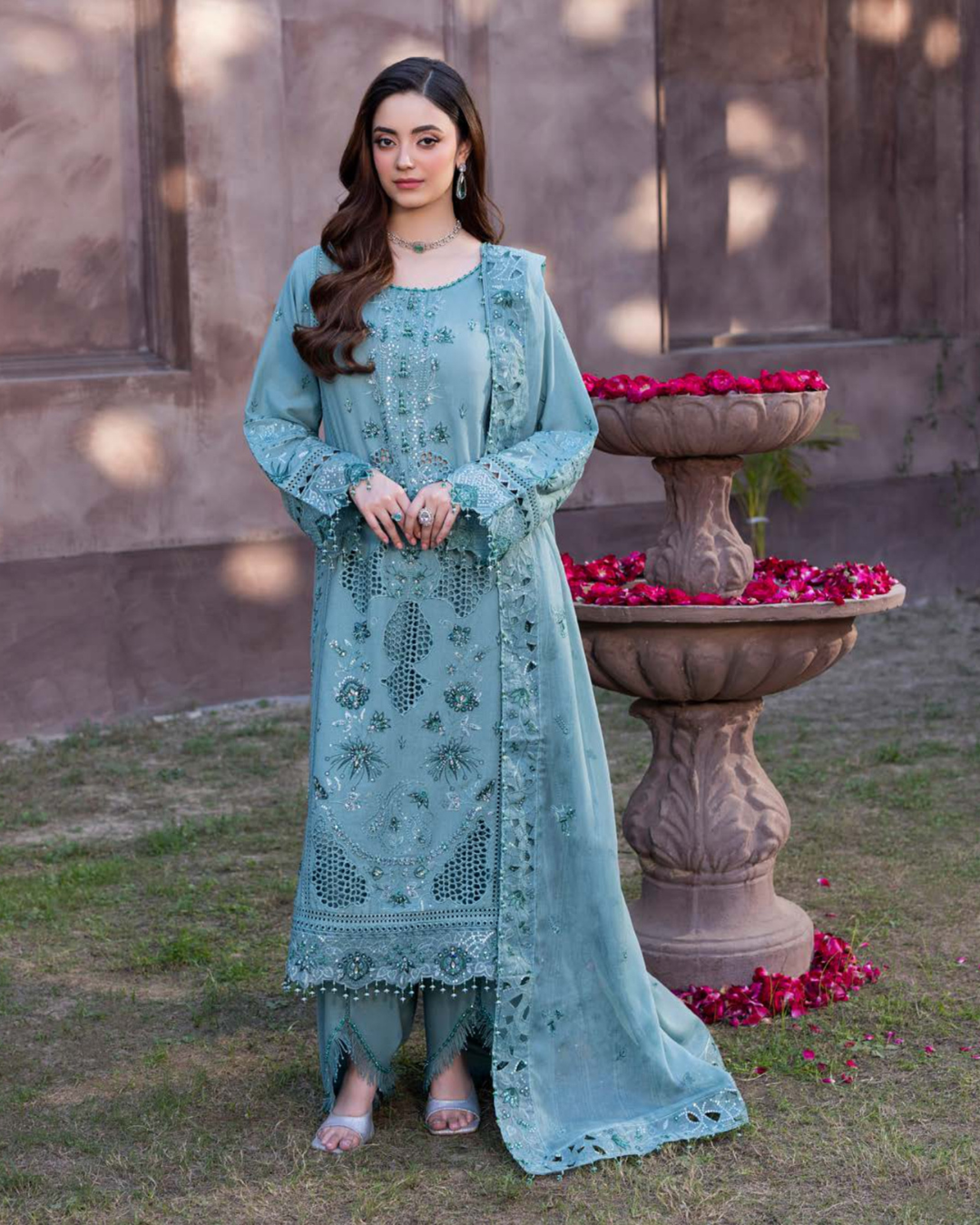 3-PC Unstitched Luxury Karandi Collection Kimora By Raeesa Premium | Leva