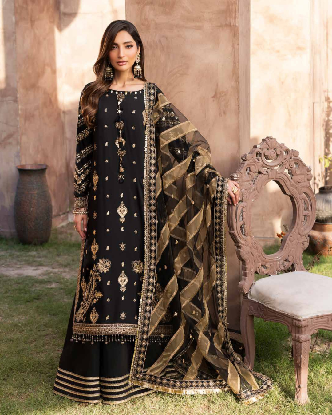 3-PC Unstitched Luxury Viscose Noor E Fajar Dehleez By Raeesa Premium | Zafira