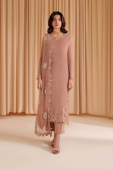 3-PC Unstitched Embroidered Net Chinon Chiffon By Iznik | CC-74