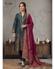 3-PC Unstitched Lawn Broshia Banarsi Mashaim By Tawakkal Fabrics | D-2804