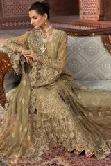D-07 Dark Tan | 3PC Unstitched Suit Luxury Chiffon Dilkash By Lavish Premium