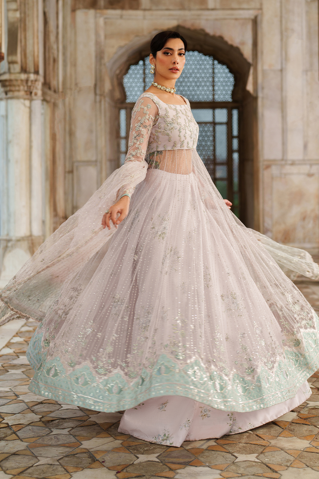 3-PC Unstitched Printed Charmeuse Printed Formals By Iznik | UE-552